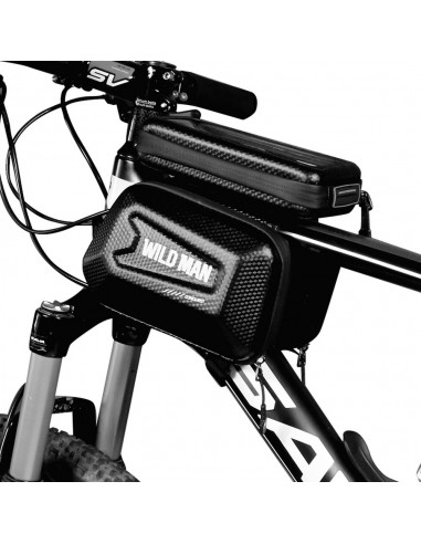 Universalus telefono laikiklis WILDMAN E6S 1L 4"- 7" dviračiui su užtrauktuku juodas