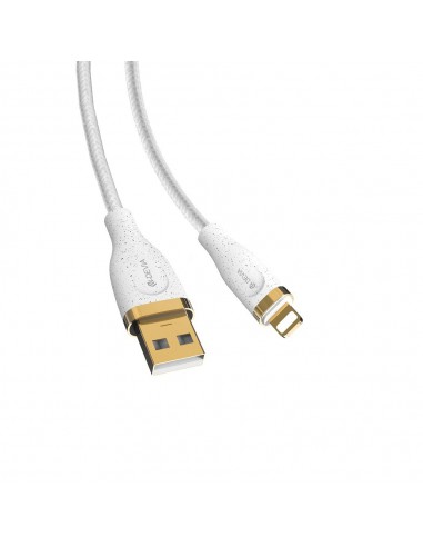 USB kabelis Devia Star Series Woven Lightning 1.5m baltas