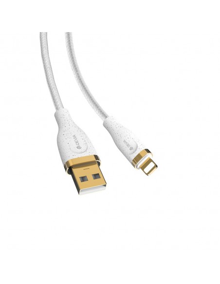 USB kabelis Devia Star Series Woven Lightning 1.5m baltas