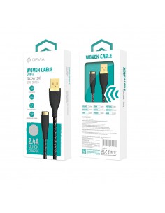 USB kabelis Devia Star Series Woven Lightning 1.5m baltas 2