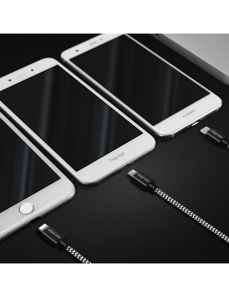 USB kabelis Dux Ducis K-ONE 3in1 microUSB-Lightning-Type-C FastCharging 1.2m
