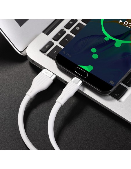 USB kabelis Hoco U72 Lightning 1.2m silikoninis baltas