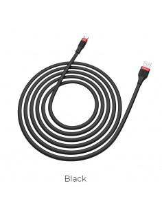 USB kabelis Hoco U72 Type-C 1.2m silikoninis juodas