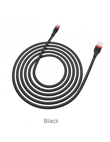 USB kabelis Hoco U72 Type-C 1.2m silikoninis juodas