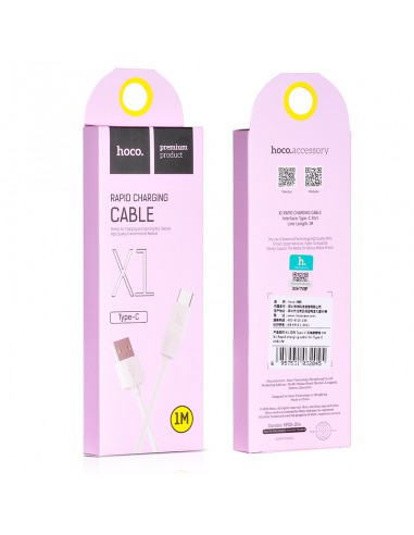 USB kabelis Hoco X1 Type-C 1.0m baltas