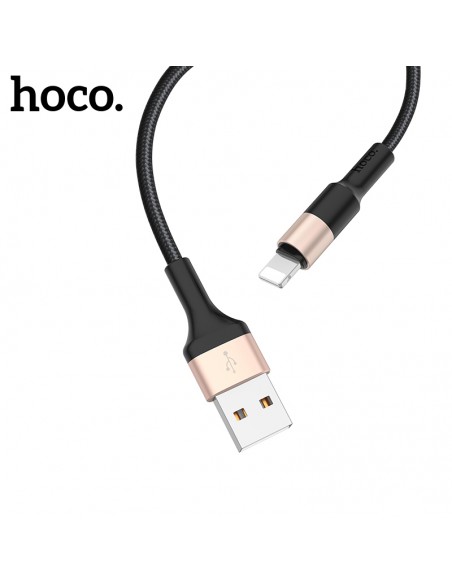 USB kabelis Hoco X26 Lightning 1.0m juodas-auksinis