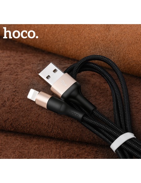 USB kabelis Hoco X26 Lightning 1.0m juodas-auksinis