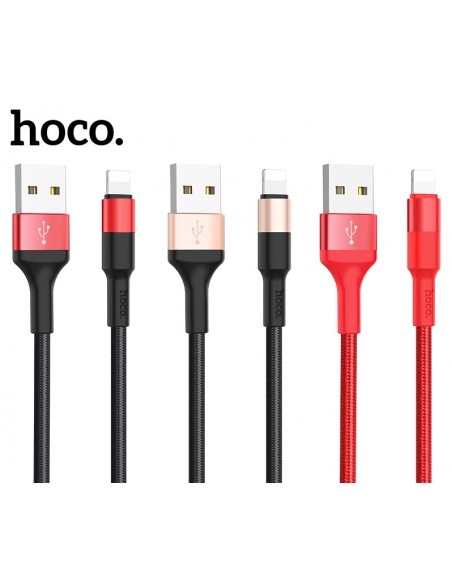 USB kabelis Hoco X26 Lightning 1.0m juodas-auksinis