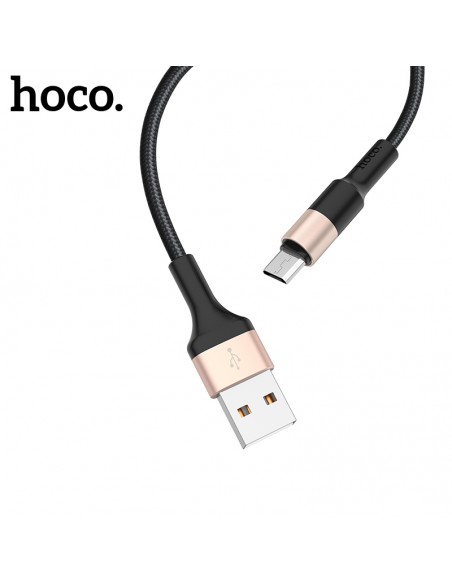 USB kabelis Hoco X26 microUSB 1.0m juodas-auksinis