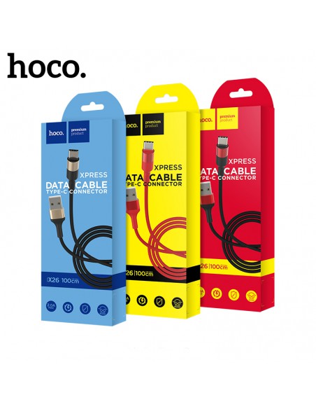 USB kabelis Hoco X26 Type-C 1.0m juodas-auksinis