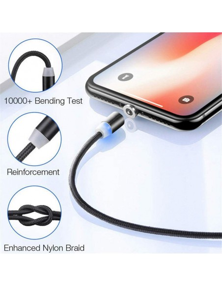 USB kabelis Magnetic Type-C magnetinis 1.0m juodas