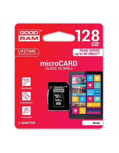 Atminties korta Goodram microSD 128Gb (class 10) + SD adapter
