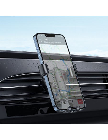 Automobilinis telefono laikiklis Borofone BH74 tvirtinamas ant ventiliacijos grotelių, juodas