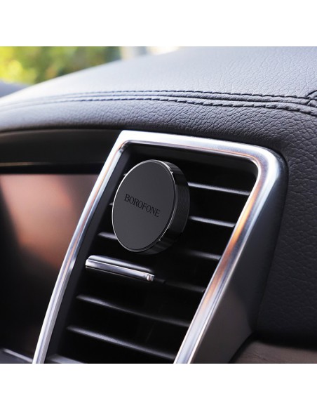 Automobilinis telefono laikiklis Borofone BH8, tvirtinamas ant ventiliacijos grotelių, magnetinis, juodas