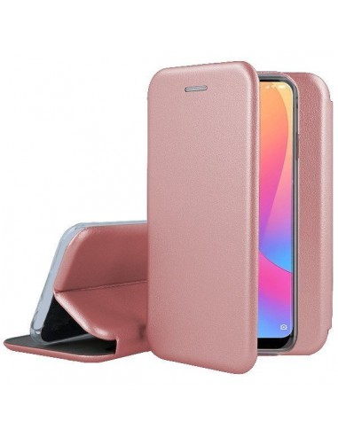 Dėklas Book Elegance Samsung A530 A8 2018 rožinis-auksinis