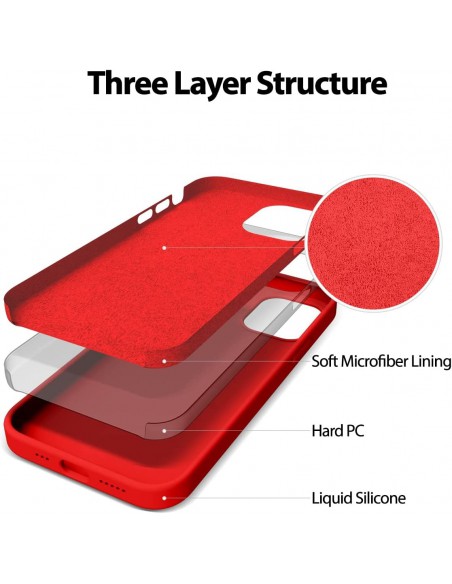Dėklas Mercury Silicone Case Apple iPhone 12/12 Pro raudonas