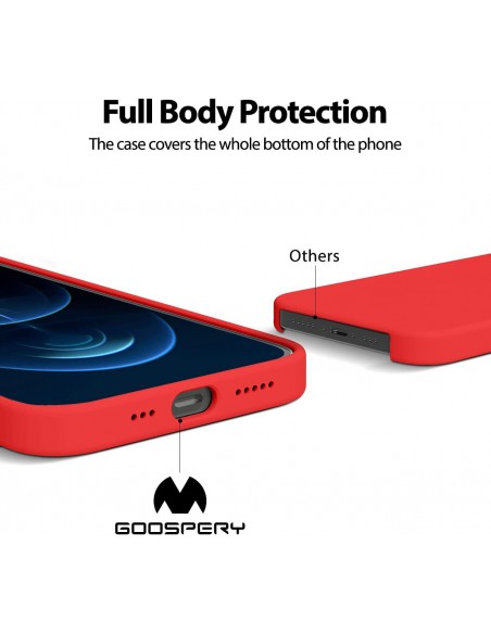 Dėklas Mercury Silicone Case Apple iPhone 13 Pro raudonas