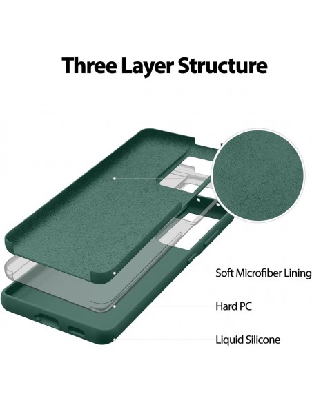 Dėklas Mercury Silicone Case Samsung A525 A52 4G/A526 A52 5G/A528 A52s 5G tamsiai žalias