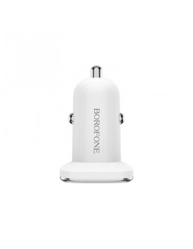 Įkroviklis automobilinis Borofone BZ12 su 2 USB jungtimis (2.4A) baltas