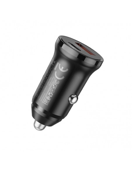 Įkroviklis automobilinis Borofone BZ18A USB-A/Type-C PD20W+QC3.0 juodas