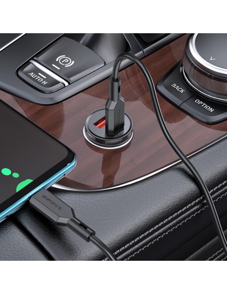 Įkroviklis automobilinis Borofone BZ18A USB-A/Type-C PD20W+QC3.0 juodas