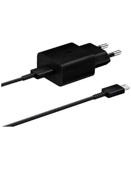 Įkroviklis originalus Samsung EP-T1510XBEGEU 15W + kabelis Type-C 1m pakuotėje juodas
