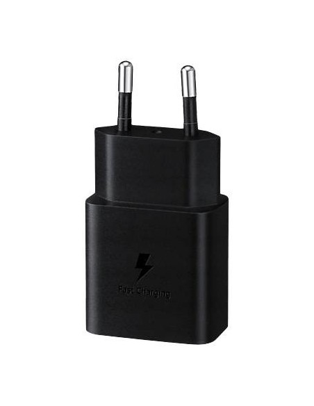 Įkroviklis originalus Samsung EP-T1510XBEGEU 15W + kabelis Type-C 1m pakuotėje juodas