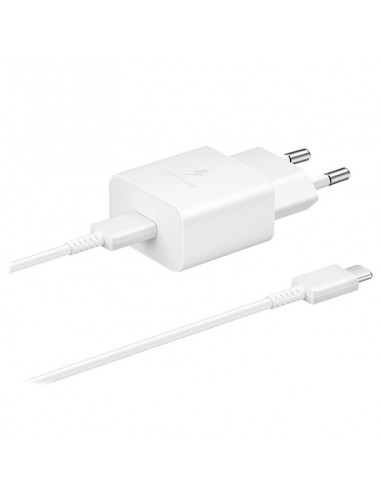 Įkroviklis originalus Samsung EP-T1510XWEGEU 15W + kabelis Type-C 1m pakuotėje baltas