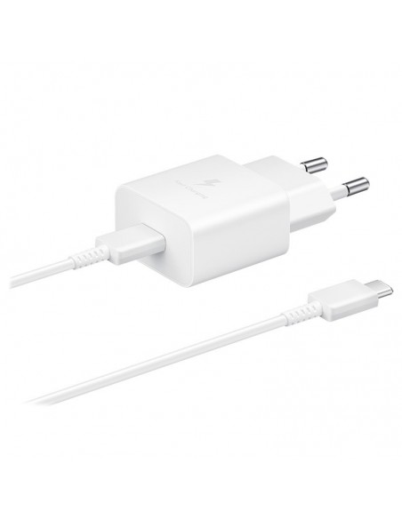 Įkroviklis originalus Samsung EP-T1510XWEGEU 15W + kabelis Type-C 1m pakuotėje baltas
