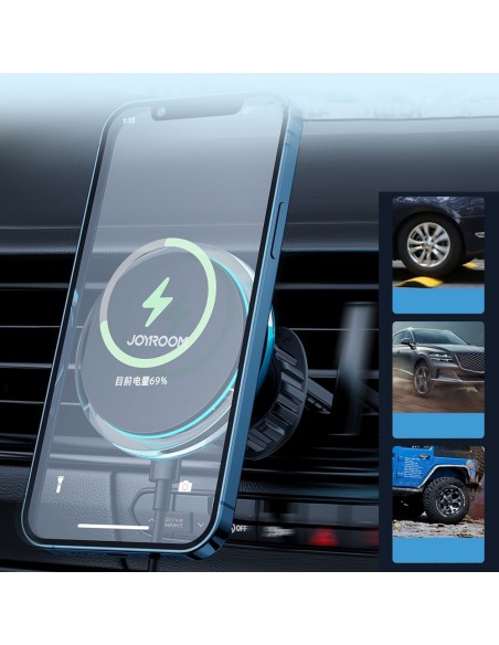 Įkroviklis-laikiklis automobilinis belaidis Joyroom JR-ZS291 15W MagSafe magnetinis, juodas