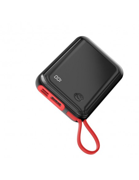 Išorinė baterija Power Bank Baseus Mini S su LCD ekranu USB + USB Type C + Lightning 3A 10000mAh juoda PPXF-E01
