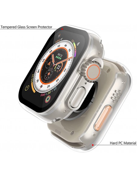 LCD apsauginis stikliukas/dėklas 360 degree cover Apple Watch 40mm skaidrus
