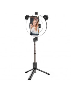 Telefono laikiklis Borofone BY6 PerfectPic fill light juodas