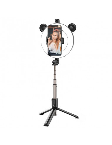 Telefono laikiklis Borofone BY6 PerfectPic fill light juodas