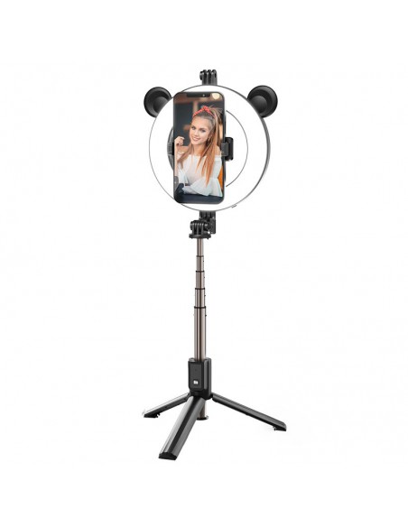 Telefono laikiklis Borofone BY6 PerfectPic fill light juodas