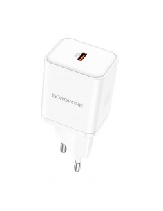 Įkroviklis buitinis Borofone BN6 Type-C PD+QC3.0 20W, baltas