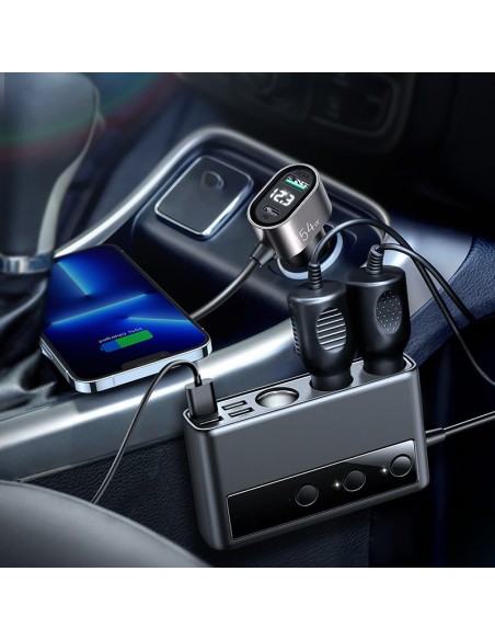 Įkroviklis automobilinis Joyroom 9in1 154W 3x12V, PD USB Type-C, QC3.0 USB-A, 4xUSB-A JR-CL06