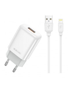Įkroviklis buitinis Jellico EU01 2.4A USB + Lightning baltas