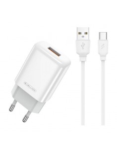Įkroviklis buitinis Jellico EU01 2.4A USB + Type-C baltas