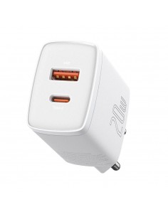 Įkroviklis buitinis Baseus USB + Type-C 20W baltas CCXJ-B02