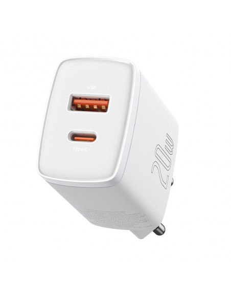 Įkroviklis buitinis Baseus USB + Type-C 20W baltas CCXJ-B02