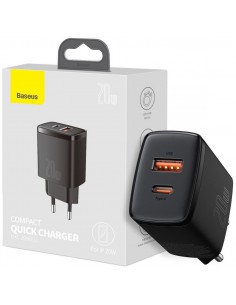 Įkroviklis buitinis Baseus USB + Type-C 20W juodas CCXJ-B01 2