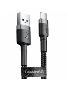USB kabelis Baseus Cafule Type-C 1.0m 3.0A pilkas-juodas CATKLF-BG1