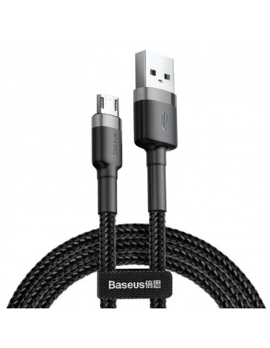 USB kabelis Baseus Cafule Type-C 2.0m 2.0A pilkas-juodas CATKLF-CG1