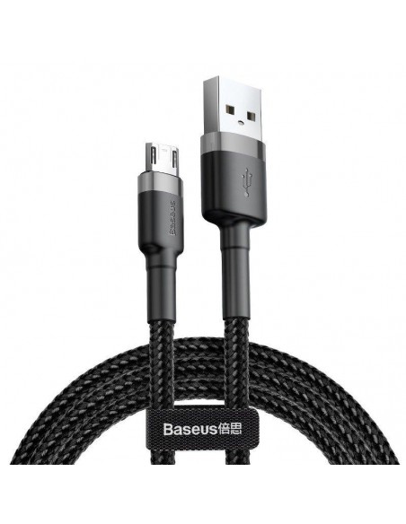 USB kabelis Baseus Cafule Type-C 2.0m 2.0A pilkas-juodas CATKLF-CG1