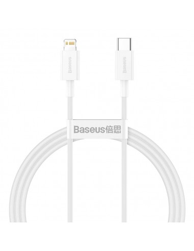 USB kabelis Baseus Superior iš Type-C į Lightning PD 20W 1.0m baltas CATLYS-A02
