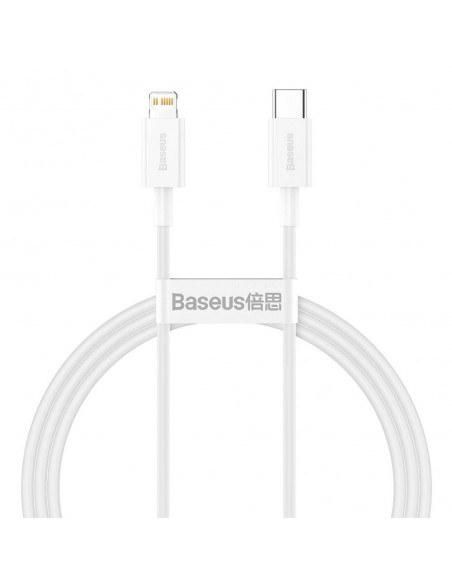 USB kabelis Baseus Superior iš Type-C į Lightning PD 20W 1.0m baltas CATLYS-A02
