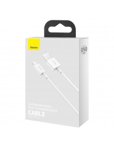 USB kabelis Baseus Superior iš USB į Lightning 2.4A 1.5m baltas CALYS-B02 2