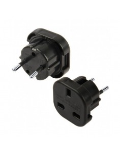 Įkrovimo adapteris UK-EUR juodas