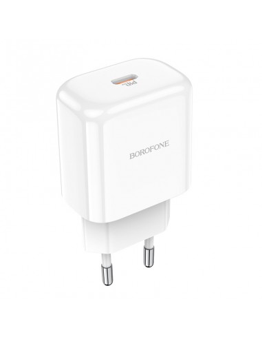 Įkroviklis buitinis Borofone BN3 Type-C QC 3.0, PD 2.0 20W, baltas